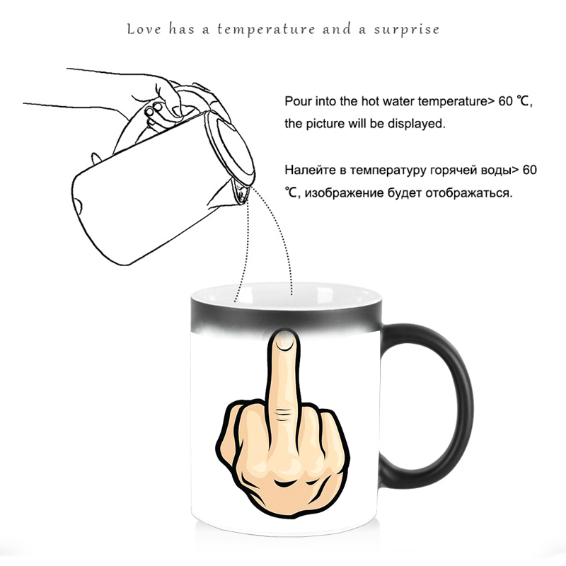 Funny Middle Finger Discolorat - огляд і ціна Sublimation Mug White